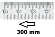 HORIZONTAL FLEXIBLE RULE CLASS II RIGHT TO LEFT 300 MM SECTION 18x0,5 MM<BR>REF : RGH96-D2300C050